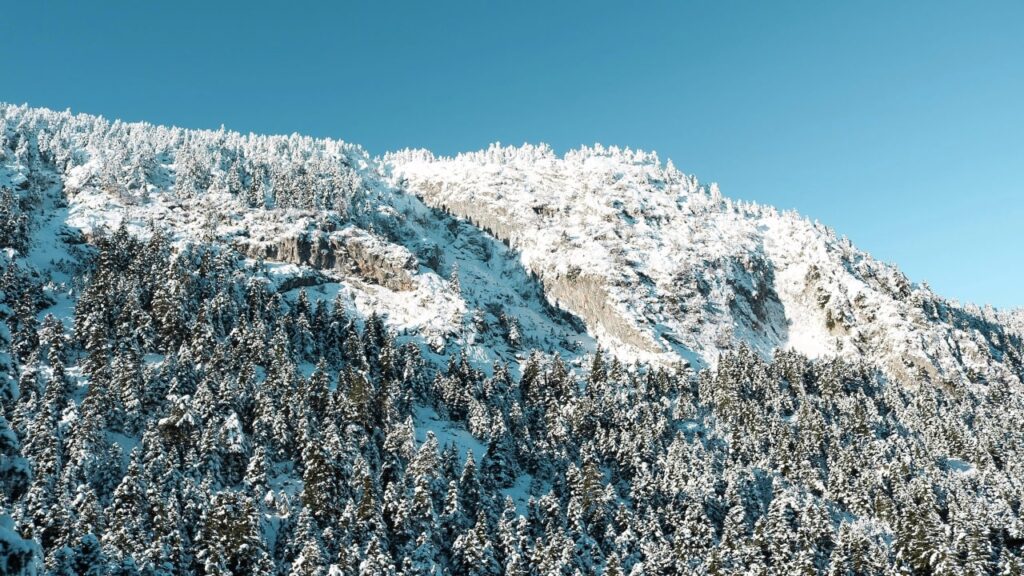 besneeuwde berg parnassos skigebied